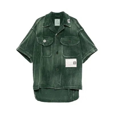 Pre-owned Miharayasuhiro Maison Mihara Yasuhiro Amateur Sewn Short-sleeve Shirt 'green' | Men's Size 44