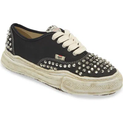 Miharayasuhiro Baker Og Sole Studded Canvas Low-top Sneaker In Black