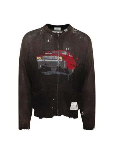 Miharayasuhiro Maison Mihara Yasuhiro Car Jacquard Knit Cardigan Black