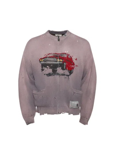Miharayasuhiro Maison Mihara Yasuhiro Car Jacquard Knit Cardigan Pink