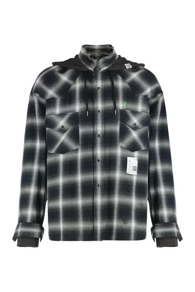 Miharayasuhiro Maison Mihara Yasuhiro Checkered Design Long Sleeve Shirt With Hood In Multi