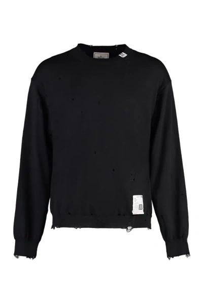 Miharayasuhiro Maison Mihara Yasuhiro Crew-neck Wool Sweater In Black