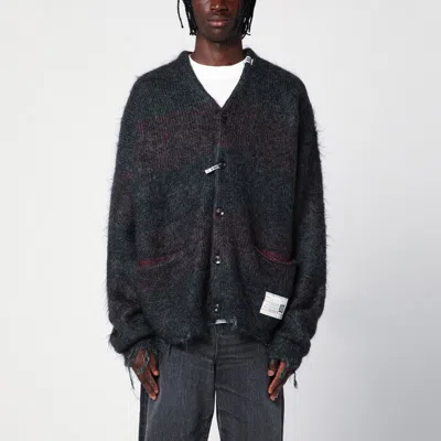 Miharayasuhiro Maison Mihara Yasuhiro Dark Grey Cardigan In Mohair Blend Men In Black