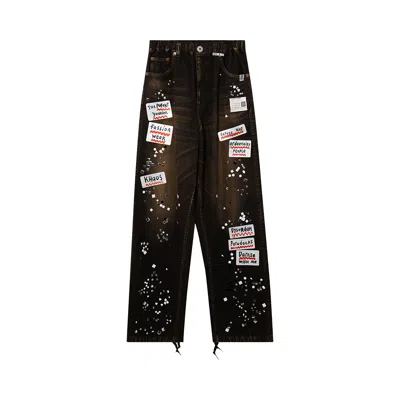 Pre-owned Miharayasuhiro Maison Mihara Yasuhiro Denim Jeans With Sticker 'black' | Men's Size 46
