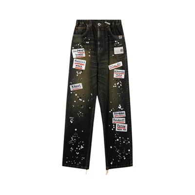Pre-owned Miharayasuhiro Maison Mihara Yasuhiro Denim Jeans With Sticker 'indigo' | Blue | Men's Size 46