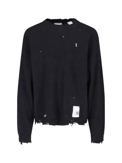 Miharayasuhiro Maison Mihara Yasuhiro Destroyed Crewneck Pullover In Black