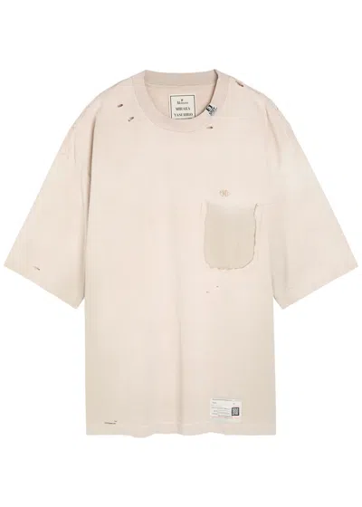 Miharayasuhiro Maison Mihara Yasuhiro Distressed Cotton T-shirt In Neutral