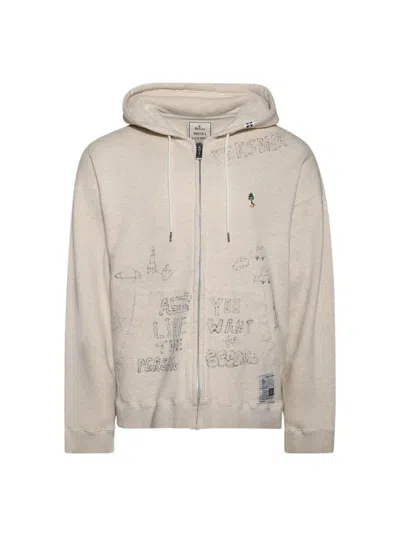 Miharayasuhiro Maison Mihara Yasuhiro Distressed Zip Up Hoodie White