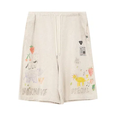 Pre-owned Miharayasuhiro Maison Mihara Yasuhiro Doodle Shorts 'white' | Men's Size 44