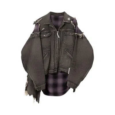 Pre-owned Miharayasuhiro Maison Mihara Yasuhiro Double Layered Denim Blouson 'black' | Men's Size 48