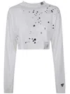 Miharayasuhiro Maison Mihara Yasuhiro Embellished Distressed Long Sleeves Mini Tee Clothing In White
