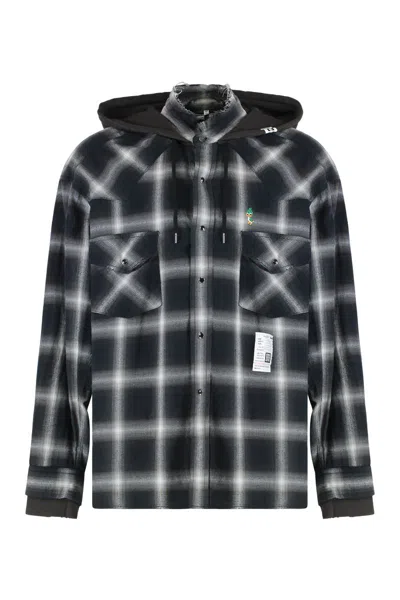 Miharayasuhiro Maison Mihara Yasuhiro Flannel Jacket With Hood In Black