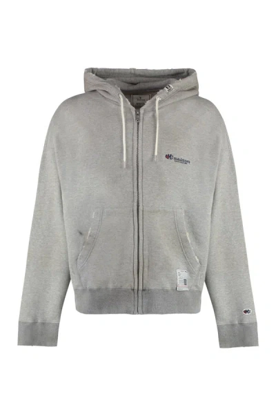 Miharayasuhiro Maison Mihara Yasuhiro Logo Embroidered Hooded Jacket In Grey