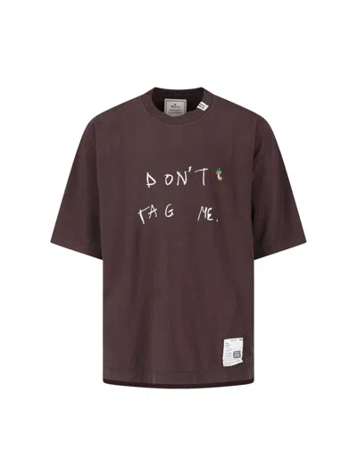 Miharayasuhiro Maison Mihara Yasuhiro Graphic Print Oversized T-shirt In Brown