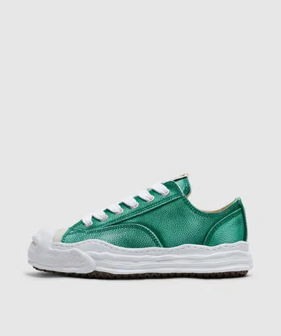 Miharayasuhiro Maison Mihara Yasuhiro Hank Low Brushed Shrink Leather Sneaker In Green