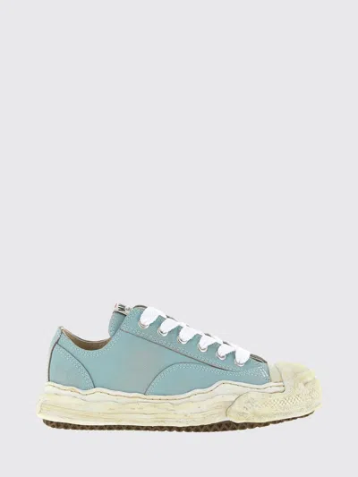 Miharayasuhiro Maison Mihara Yasuhiro Hank Og Grained Leather Sneakers With Distressed Effect In Blue