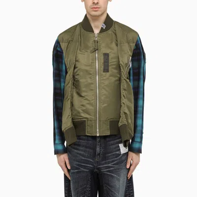 MIHARAYASUHIRO MAISON MIHARA YASUHIRO HOLLOWED-OUT KHAKI BOMBER JACKET