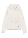 Miharayasuhiro Maison Mihara Yasuhiro Hoodie With Drawstring Hood And Embroidered Detailing In White