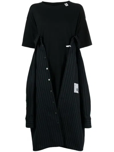 Miharayasuhiro Layered Cotton Dress In Black