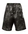 Miharayasuhiro Maison Mihara Yasuhiro Logo Patch Satin Bermuda Shorts In Black