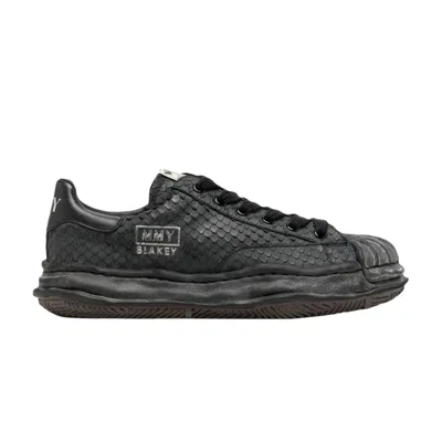 Pre-owned Miharayasuhiro Maison Mihara Yasuhiro Maison Mihara Yasuhiro Blakey Og Sole Leather Low 'distressed Black Snakeskin