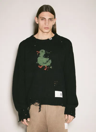 Miharayasuhiro Maison Mihara Yasuhiro Men Duck Knit Sweater In Black