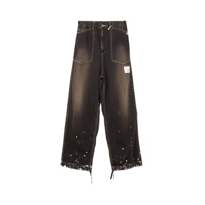 Pre-owned Miharayasuhiro Maison Mihara Yasuhiro Painted Baker Jeans 'black' | Men's Size 48