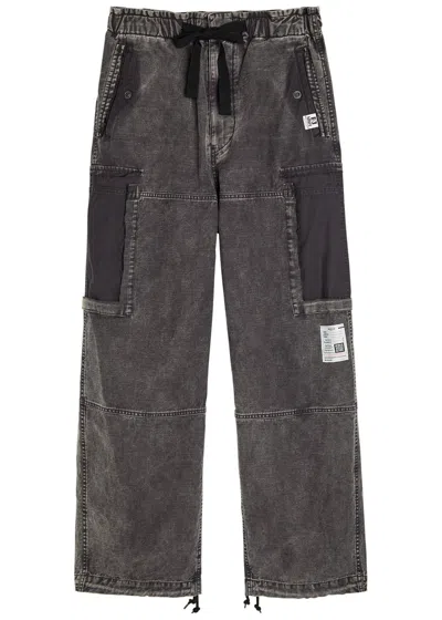 Miharayasuhiro Maison Mihara Yasuhiro Panelled Straight-leg Denim Cargo Trousers In Brown
