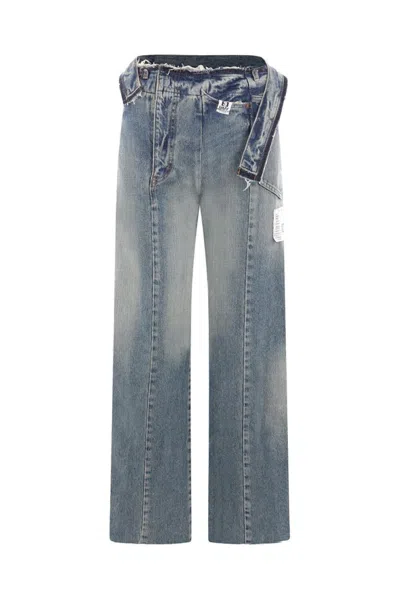 Miharayasuhiro Maison Mihara Yasuhiro Panelled Straight Leg Jeans In Blue