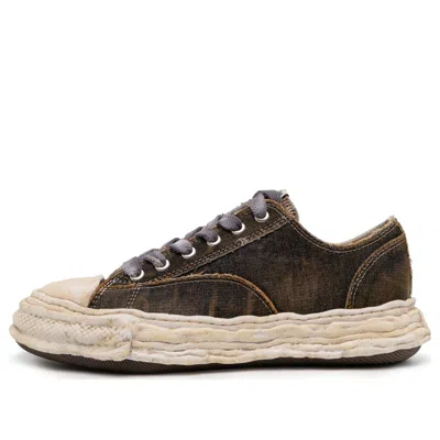 Miharayasuhiro Peterson 23 Original Sole Wash Denim Low Sneakers In Brown
