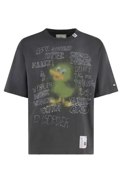 Miharayasuhiro Maison Mihara Yasuhiro Printed Cotton T-shirt In Black