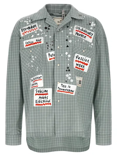 Miharayasuhiro Shirt Adhesive Decorations Shirt And Blouse Light Blue In Green