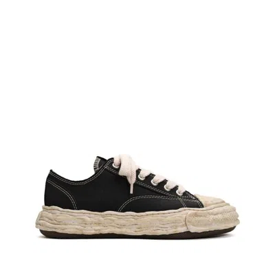 Miharayasuhiro Peterson23 Og Dyed Sole Canvas Low-top Trainer In Black