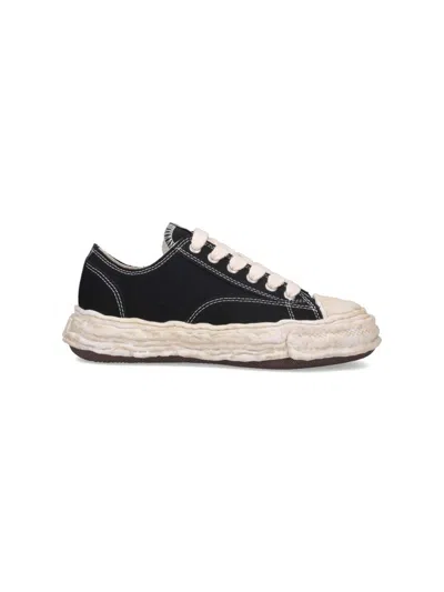 Miharayasuhiro Peterson23 Og Dyed Sole Canvas Low-top Sneaker In Black
