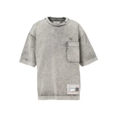 Miharayasuhiro Oversize Cotton T Shirt Crew Neck Pocket In Gray