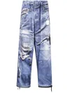 Miharayasuhiro Graphic-print Jeans In Blue