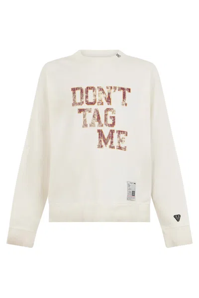 Miharayasuhiro Maison Mihara Yasuhiro Text Graphic Cotton Sweater In White