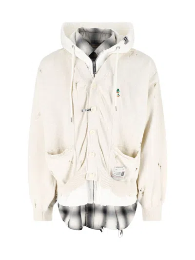 Miharayasuhiro Maison Mihara Yasuhiro Triple Layered Knit Cardigan In White