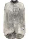 Miharayasuhiro Drop-shoulder Acid-wash Shirt In Lt.gray