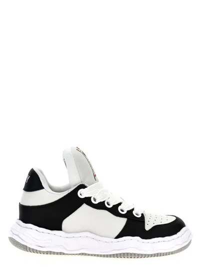 Miharayasuhiro Wayne Leather Puffer Low-top Sneaker In White/black