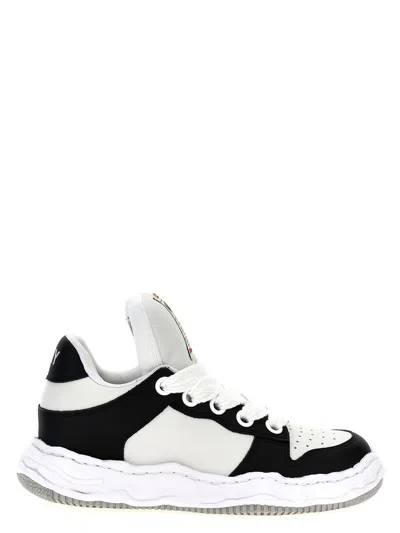 Miharayasuhiro Wayne Leather Puffer Low-top Sneaker In Black,white