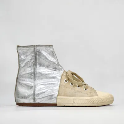 Pre-owned Miharayasuhiro Maison  - Archive Split Hybrid Hi-top Sneakers In Ivory/silver