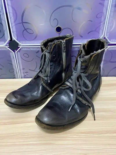 Pre-owned Miharayasuhiro Maison  Laarzen Leer Combat Leather Boots In Black