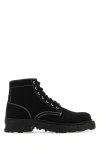 Miharayasuhiro Men Black Canvas Ankle Boots In Black