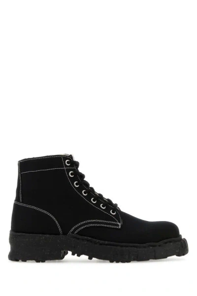 Miharayasuhiro Men Black Canvas Ankle Boots