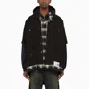 MIHARAYASUHIRO MEN'S BLACK THREE-LAYER HOODED SHIRT FOR SPRING/SUMMER 2024