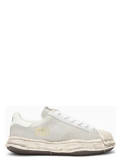 MIHARAYASUHIRO MEN'S BLAKEY LIGHT GREY LEATHER LOW TRAINER SNEAKER