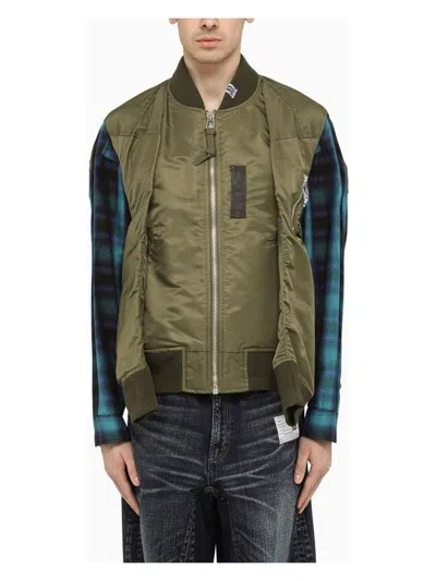 MIHARAYASUHIRO MEN'S HOLLOWED-OUT KHAKI BOMBER JACKET