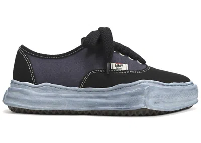 Pre-owned Miharayasuhiro Men's Maison Mihara Yasuhiro Baker Og Sole Over Dyed Canvas Low Sneakers In Black/navy Blue