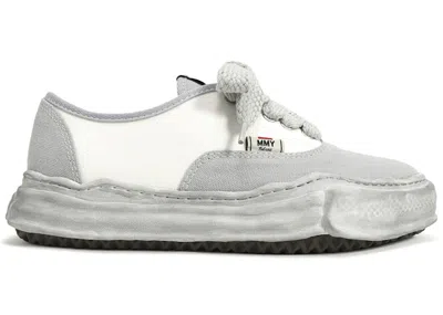 Pre-owned Miharayasuhiro Men's Maison Mihara Yasuhiro Baker Og Sole Over Dyed Canvas Low Sneakers In White/grey In Gray